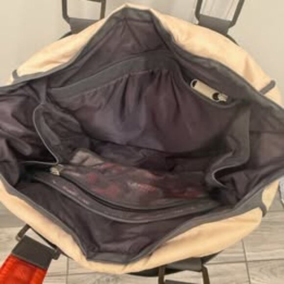 LeSportsac - Grey, Cream, & Orange Stella McCartney Collaboration Nylon Tote Bag - Picture 6 of 7